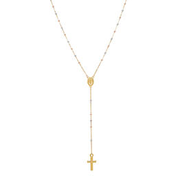 Gold Classics&#40;tm&#41; 10kt. Yellow/White/Rose Rosary Y-Necklace