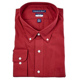 Mens Big & Tall Preswick & Moore Plaid Dress Shirt - Red