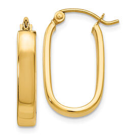Gold Classics&#40;tm&#41; 14k 20x11mm Polished Oval Hoop Earrings