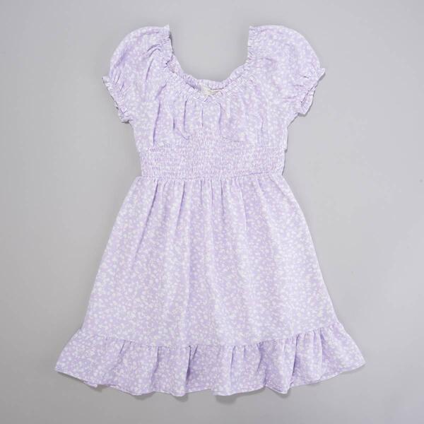 Girls &#40;7-16&#41; No Comment Smock Waist Ditzy Dress - image 