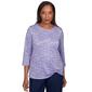 Womens Alfred Dunner Lavender Fields Space Dye Knit Top - image 1