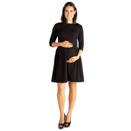 Plus Size 24/7 Comfort Apparel Fit & Flare Maternity Dress
