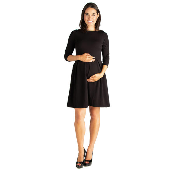 Plus Size 24/7 Comfort Apparel Fit & Flare Maternity Dress - image 