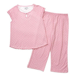 Petites Karen Neuburger Flutter Sleeve Dot Capri Pajama Set