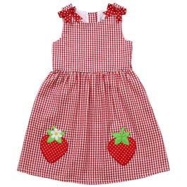 Girls &#40;4-6x&#41; Rare Editions Strawberry Gingham Dress