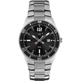 Mens Timex&#40;R&#41; Stainless Steel Black Dial Watch - TW2V53700JI