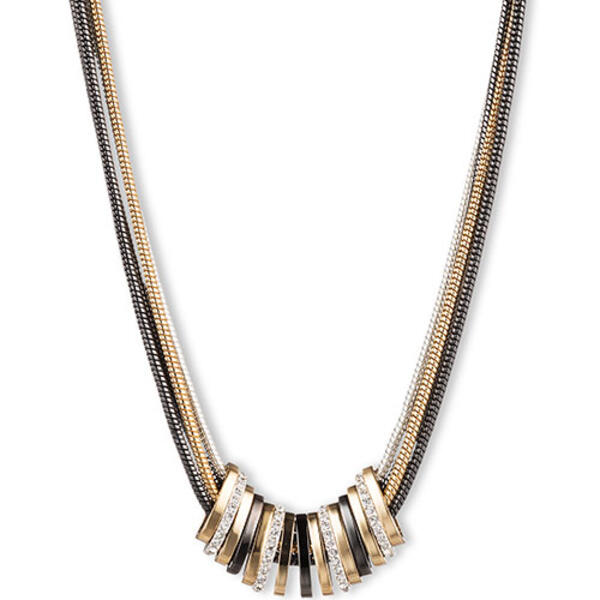 Nine West Tri-Tone Slider Necklace - image 