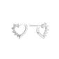 Athra Sterling Silver Open Heart Half CZ Stud Earrings - image 1
