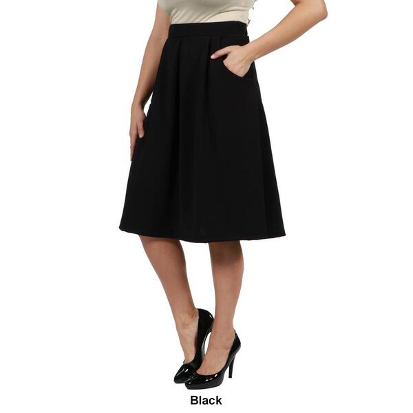 Womens 24/7 Comfort Apparel Classic Knee Length Solid Skirt