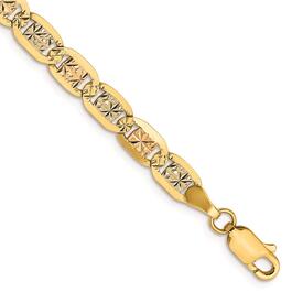 Mens Gold Classics&#40;tm&#41; 4.65mm. 14k Tri-Color Valentino Bracelet