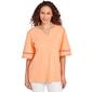 Womens Ruby Rd. Spring Breeze Knit Interlock Solid Top - image 1