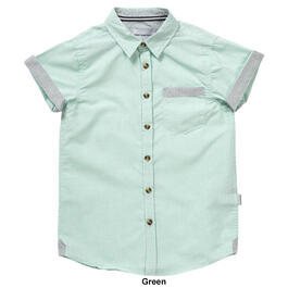 Boys &#40;4-7&#41; Distortion Solid Short Sleeve Button Down