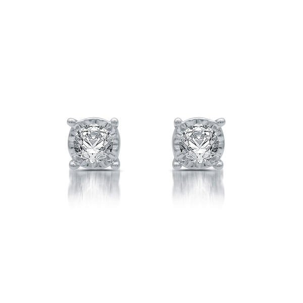 Diamond Classics&#40;tm&#41; 10kt. White Gold 1/10ctw. Stud Earrings - image 