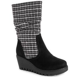 Womens MUK LUKS(R) Vermont Stowe Houndstooth Wedge Boots