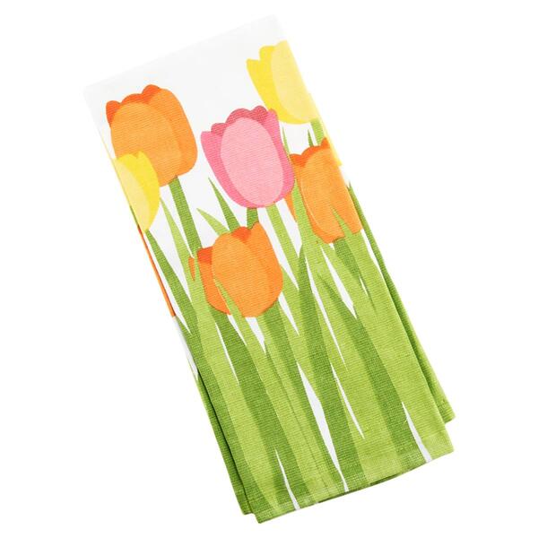 Ritz Tall Tulips Print Dual Kitchen Towel - image 