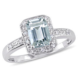 Gemstones Classics&#40;tm&#41; 10kt. White Gold Emerald Cut Aquamarine Ring