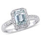 Gemstones Classics&#40;tm&#41; 10kt. White Gold Emerald Cut Aquamarine Ring - image 1