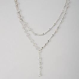 Rosa Rhinestones Layered Y-Necklace