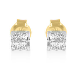 Diamond Classics&#40;tm&#41; 10kt. Princess Diamond Quad Stud Earrings