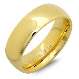 Steeltime Unisex 18kt. Gold Plated 6mm Classic Band Ring