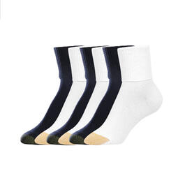 Womens Gold Toe&#40;R&#41; 6pk. Extended Turn Cuff Quarter Socks