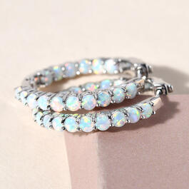 Gemstone Classics™ Created Opal In Out Hoop Earrings