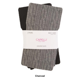 Girls Capelli New York 2pk. Cable Solid Sweater Tights