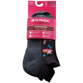 Womens Dr. Motion 2pk. Dogs Compression Ankle Socks