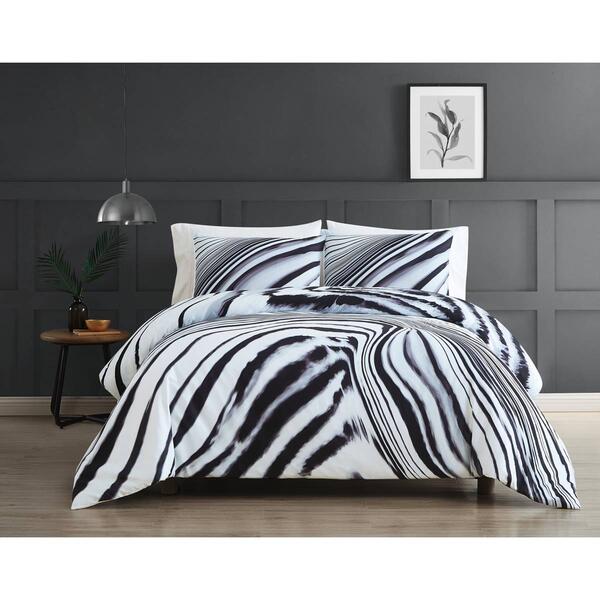 Vince Camuto Muse Zebra Print Comforter Set - image 