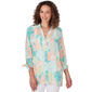 Womens Ruby Rd. Wovens Silky Slub Button Front Top - image 1