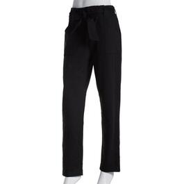 Juniors Leighton Solid Ponte Paperbag Casual Pants with Sash