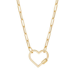 Gold Classics&#40;tm&#41; Yellow Gold Paperclip Chain Open Heart Necklace