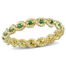 Gemstone Classics&#40;tm&#41; 1/6ctw. Created Emerald 10kt. Yellow Gold Ring