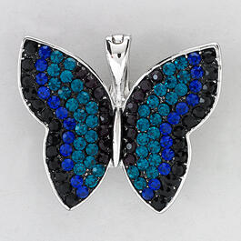 Wearable Art Multi Crystal Butterfly Enhancer in Silver-Tone