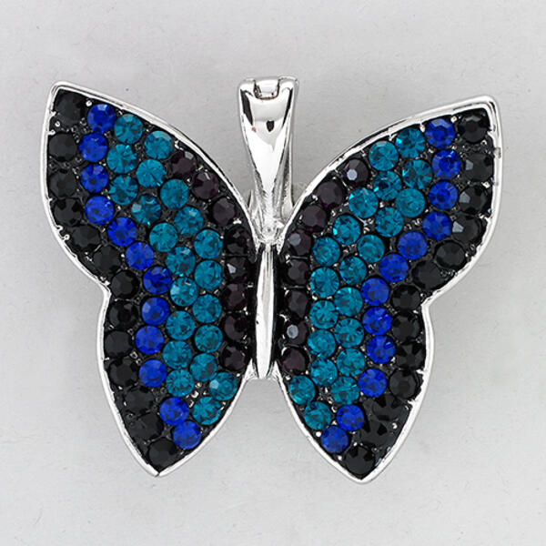 Wearable Art Multi Crystal Butterfly Enhancer in Silver-Tone - image 