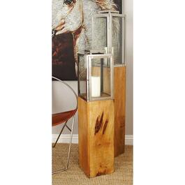 9th & Pike&#174; Light Brown Mango Wood Contemporary Candle Holder