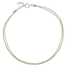 Barefootsies Double Strand Anklet in Gold Plating Over Sterling