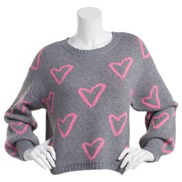 Juniors Plus No Comment Amore Moss Stitch Crew Neck Sweater