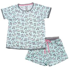 Juniors Pillow Talk Short Sleeve Dog Boxer Pajama Set