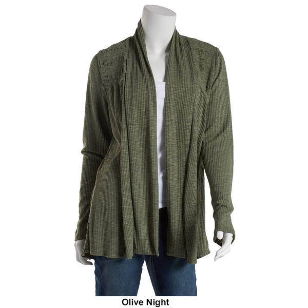 Womens Cure  Open Front Cardigan with Ruching
