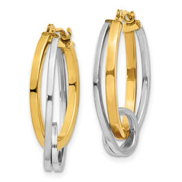 Gold Classics&#8482; 14kt. Two-Tone Hoop With Loop Earrings