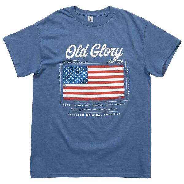 Mens Short Sleeve Old Glory Flag Graphic Tee - image 