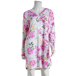 Womens Karen Neuburger Long Sleeve Picnic Floral Nightshirt