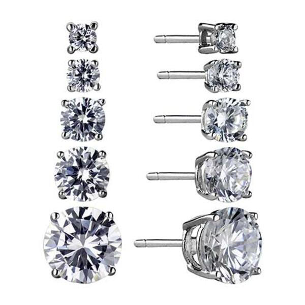 Sunstone 5pc. Sterling Silver & Cubic Zirconia Earring Set - image 