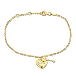 Silver and 18kt. Yellow Gold Plated Mom Charm Bracelet