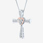 Nova Star&#174; Pink Plated Lab Grown Diamond Heart Cross Necklace - image 3