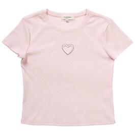 Girls &#40;7-16&#41; No Comment Heart Embroidered Cutout Tee