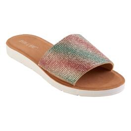 Womens Fifth &amp; Luxe Rainbow Rhinestone Slide Sandals