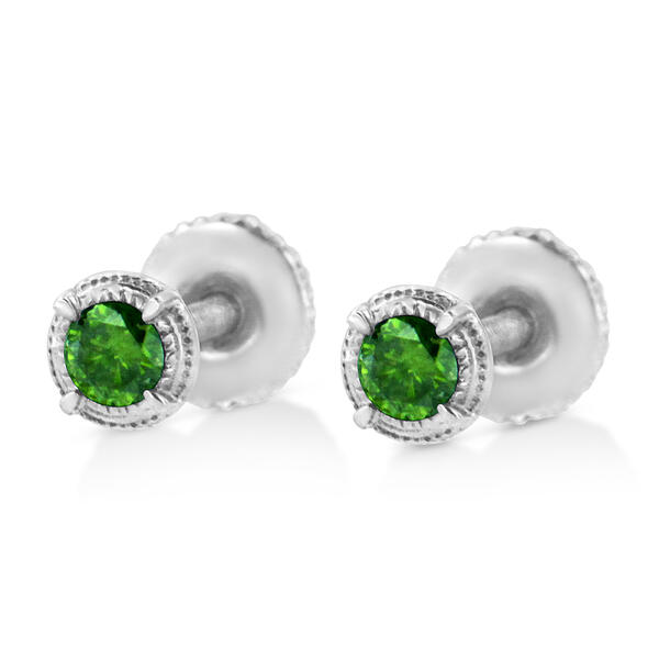 Radiant Rainbow&#8482; 1/3ctw. Green Diamond Stud Earrings