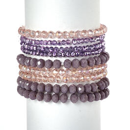 Ashley Cooper&#40;tm&#41; 9pc. Shades of Purple Bead Stretch Bracelets